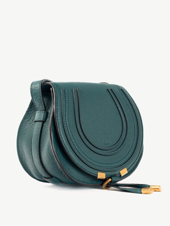 Chloe Marcie Small Steel Blue Grained Leather Crossbody - Picture 2 of 12